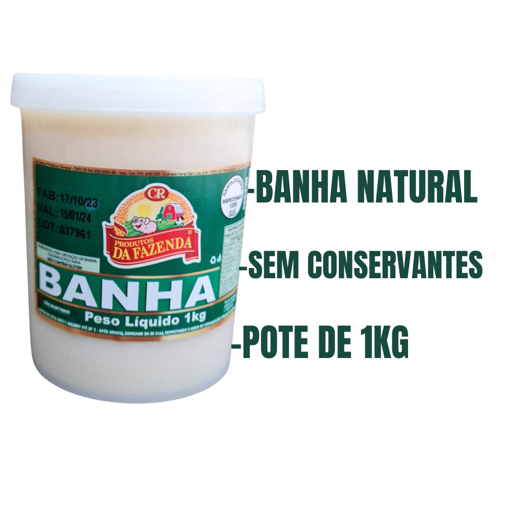 BANHA SUÍNA - PRODUTOS DA FAZENDA - KIT 3 KG