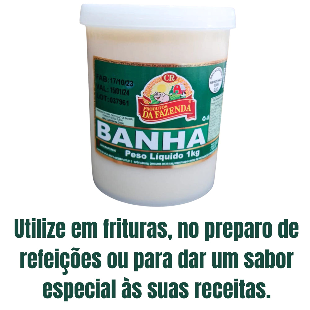 BANHA SUÍNA - PRODUTOS DA FAZENDA - KIT 2 KG