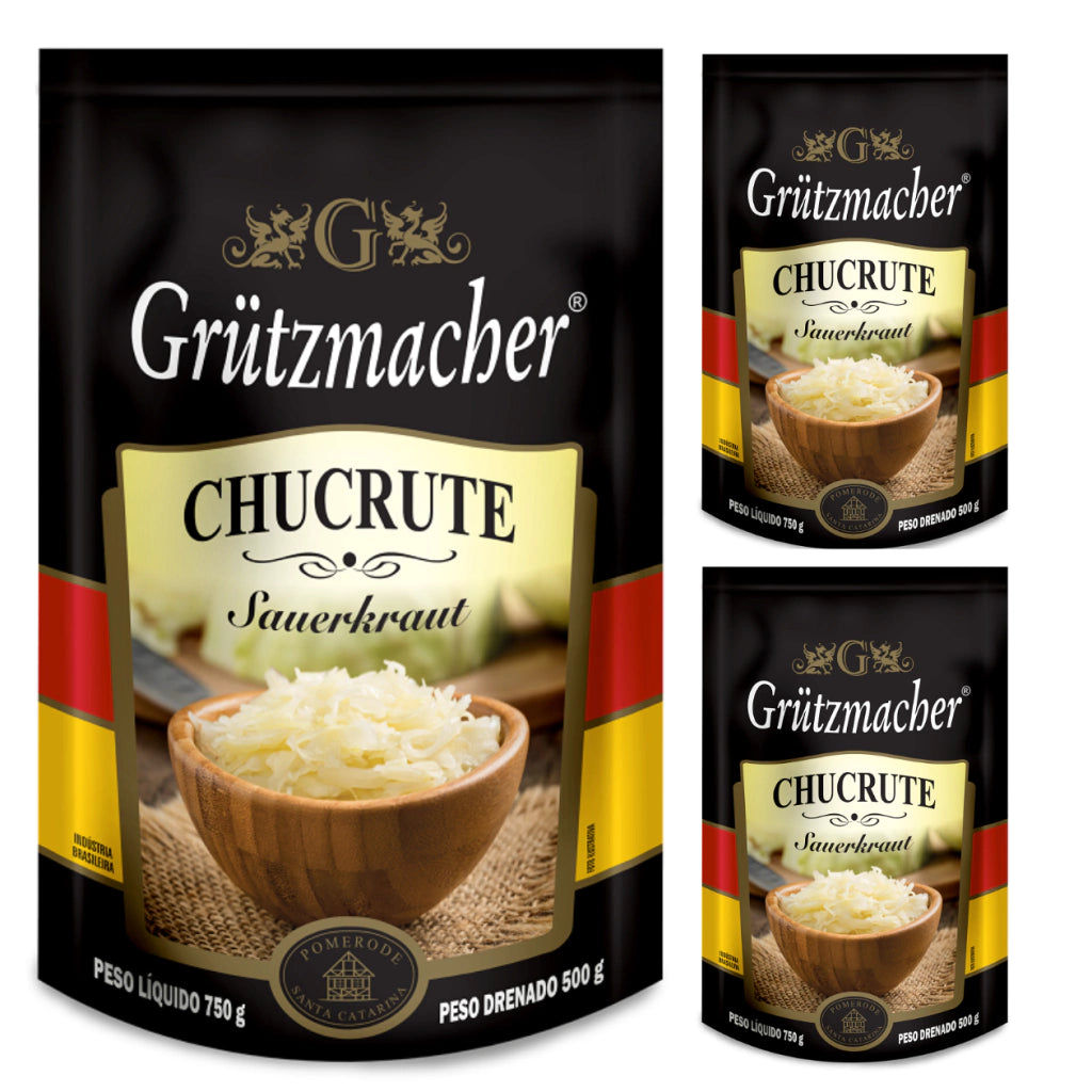 Chucrute Conserva Repolho Fermentado Grutzmacher PACOTE COM 06 UNIDADES