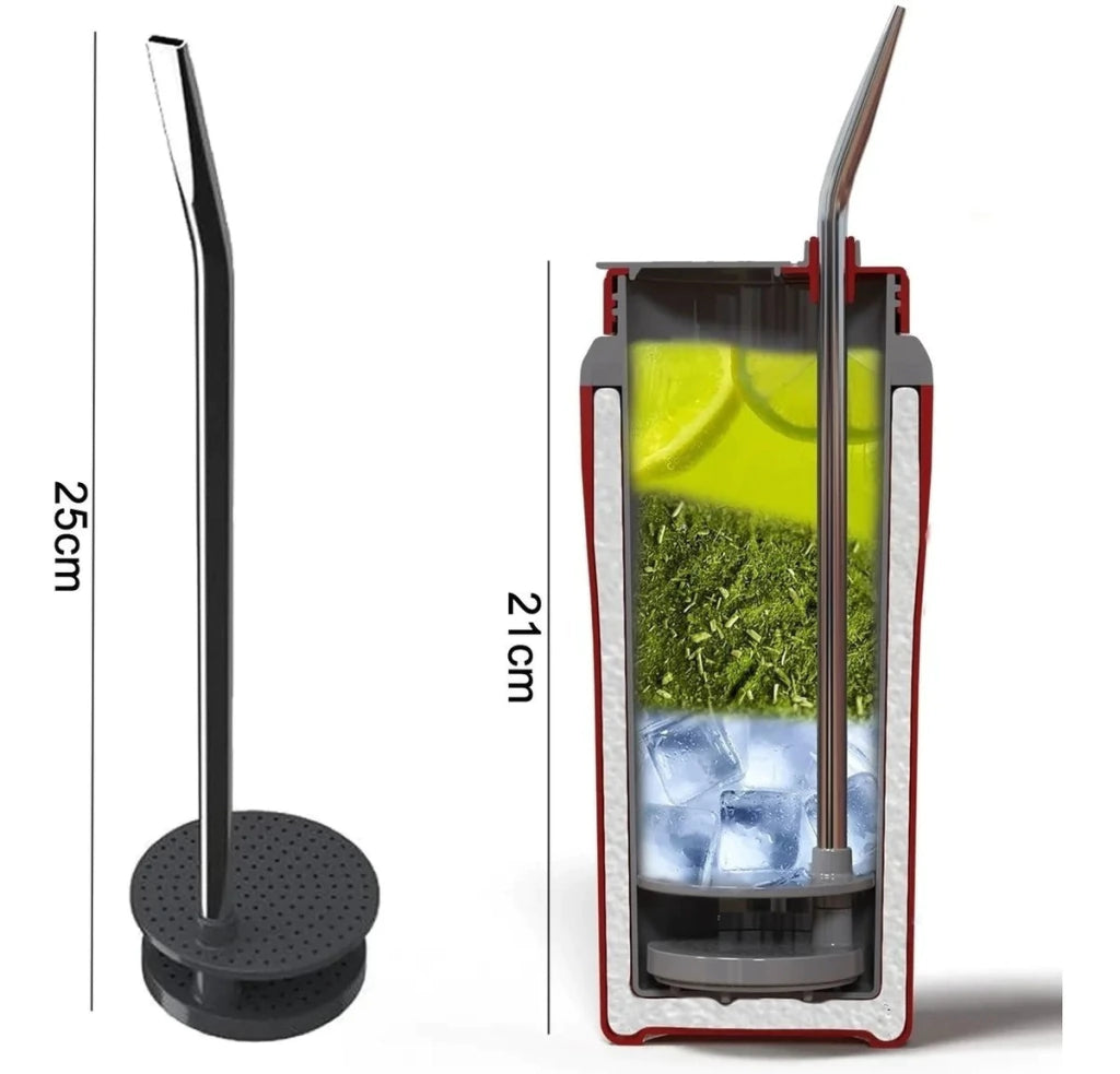 Copo Térmico Unitermi Terere Cuia Com Canudo Bomba Inox 650ml