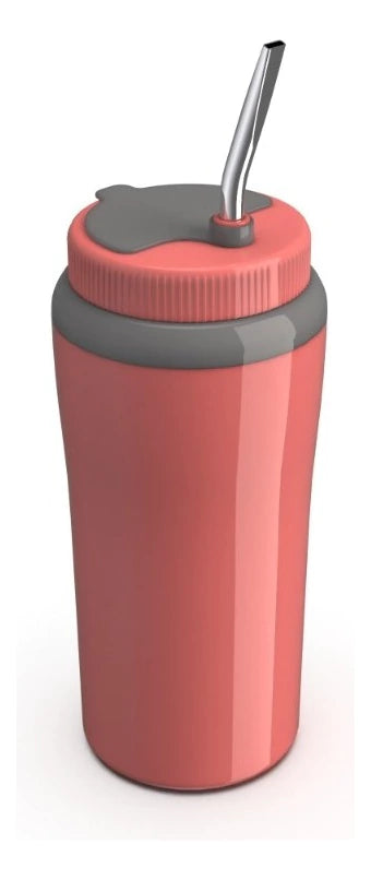 Copo Térmico Unitermi Terere Cuia Com Canudo Bomba Inox 650ml