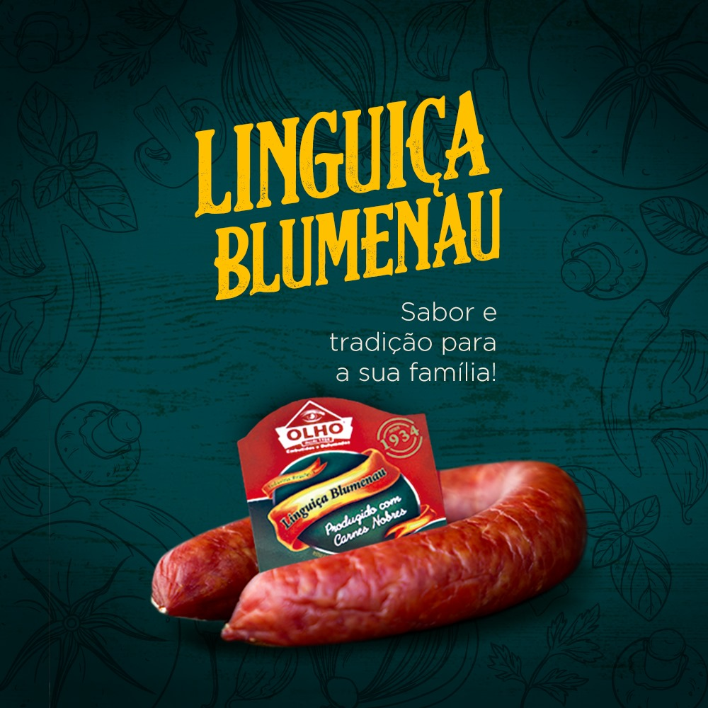 Linguiça Suína Defumada Blumenau Olho Embutidos - KIT COM 1 KG