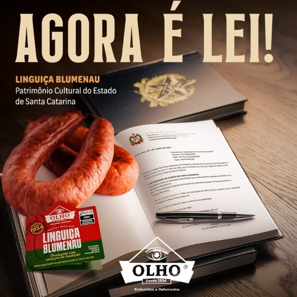 Linguiça Suína Defumada Blumenau Olho Embutidos - KIT COM 1 KG