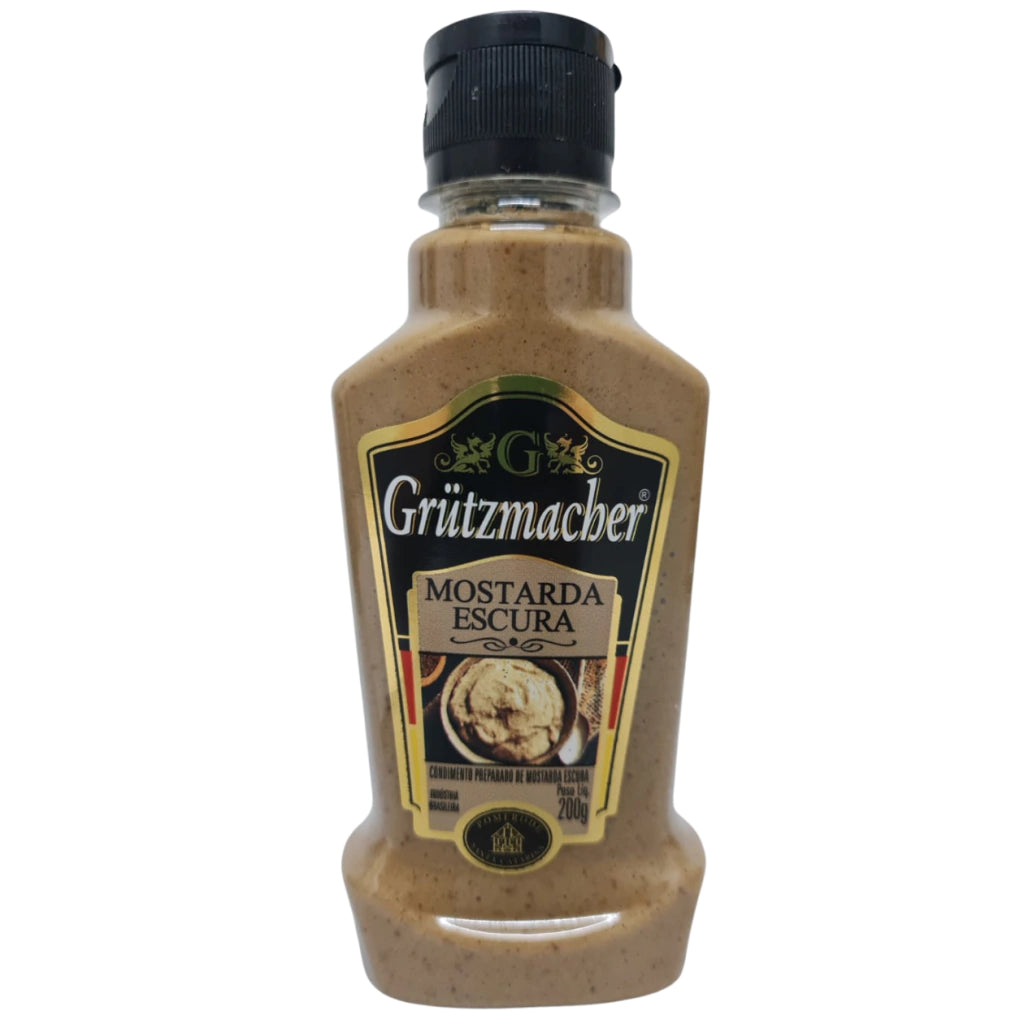 Mostarda Escura Grutzmacher 200g - Receita Alemã KIT 3 UNIDADES