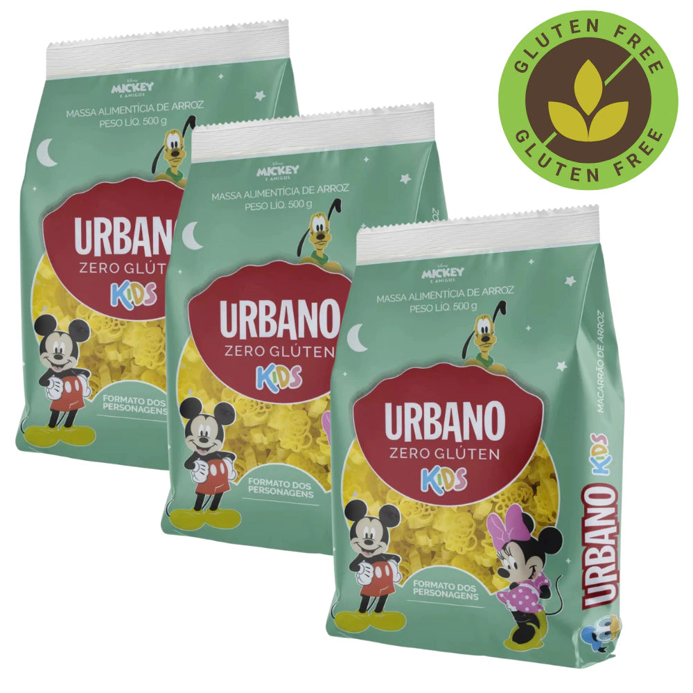 Macarrão de Arroz Mickey e Amigos Urbano Kids Pacote 500g