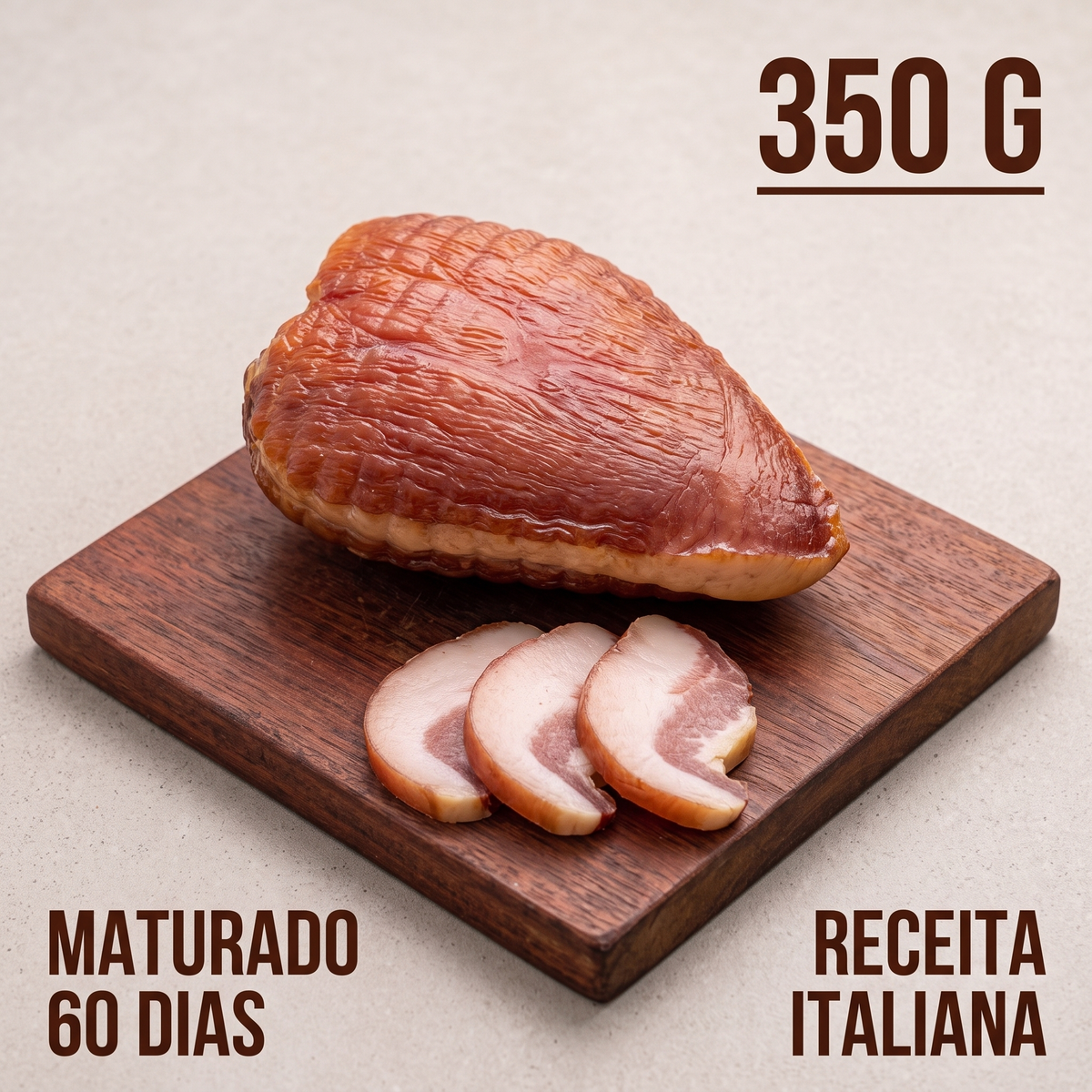 Guanciale Suíno Artesana | Receita Italiana Tradicional | Maturado 60 Dias